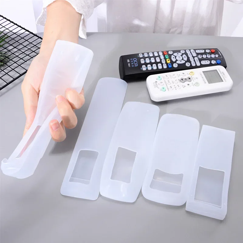 Anti-fall Transparent Silicone Remote Control Cover TV Air Condition Remote Control Case Holder Dust-proof Cover Protective Case