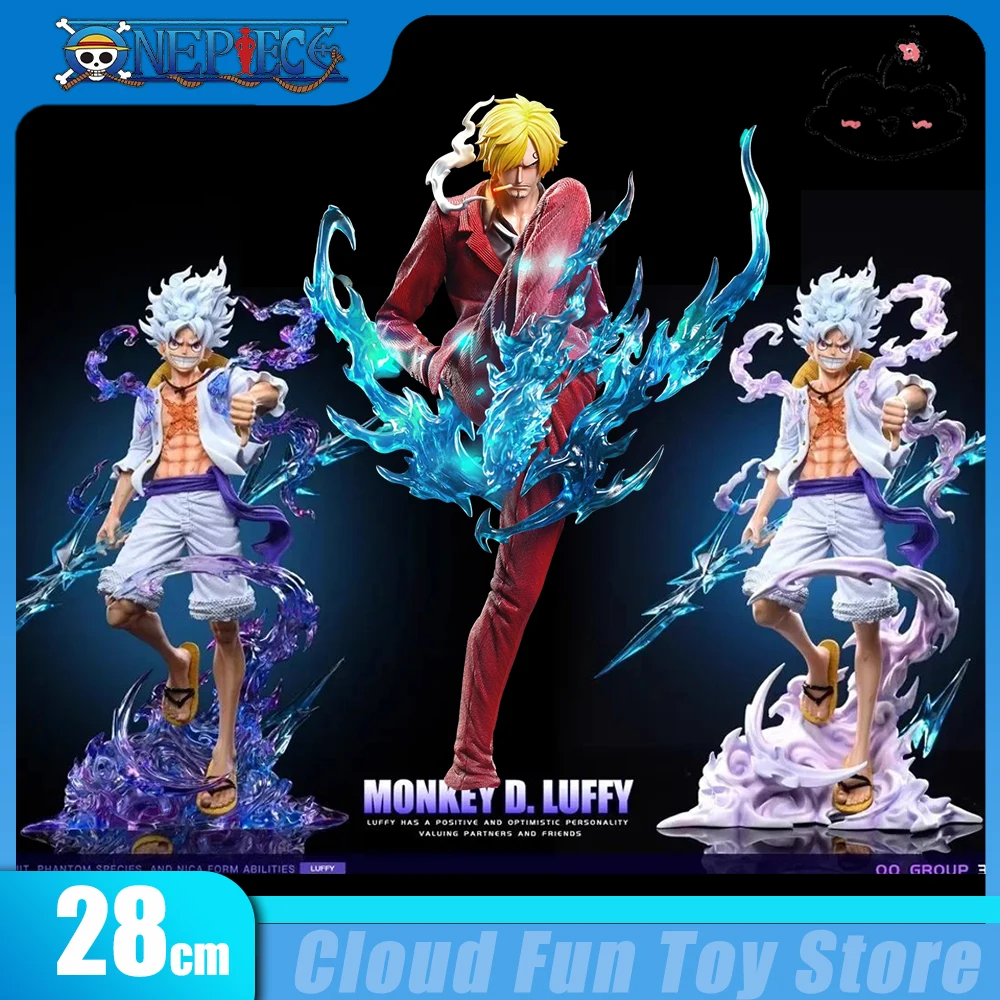 

28cm One Piece Figure Nika Luffy Gear 5 Figure Sanji Figures Anime Gk Figurine Pvc Statue Model Doll Collection Toys Xmas Gifts