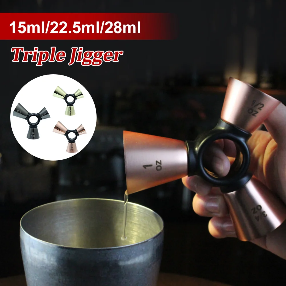 

3 IN1 Triple Jigger Cocktail Stainless Steel With Multiple Measurement Double Spirit Measuring Cup For Bar Party Restaurant Club