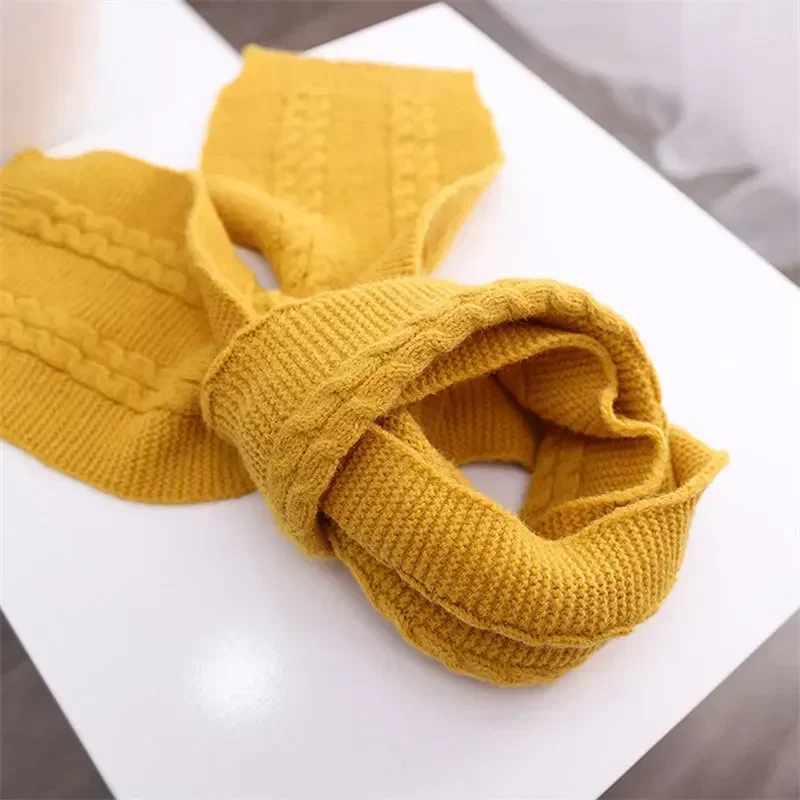 Children's Knitted Pompom Beanies Hat and Scarf Set Kids Hats and Scarfs Glove Solid Suit Warm Cap Boys Girls Winter 1-5T