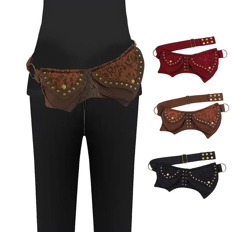 Retro Metal Men's And Women's Waist Bag Purse Multifunctional Mobile Phone Storage Bag Chest Bag Pochete Belt Bag Waist Pack