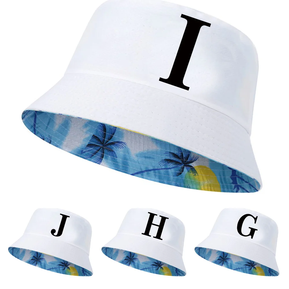 

Fisherman Hat Reversible Korean Autumn Hats for Men Women Street Panama Hat Bob Hiphop Bucket Black Letter Print Beach Sun Caps