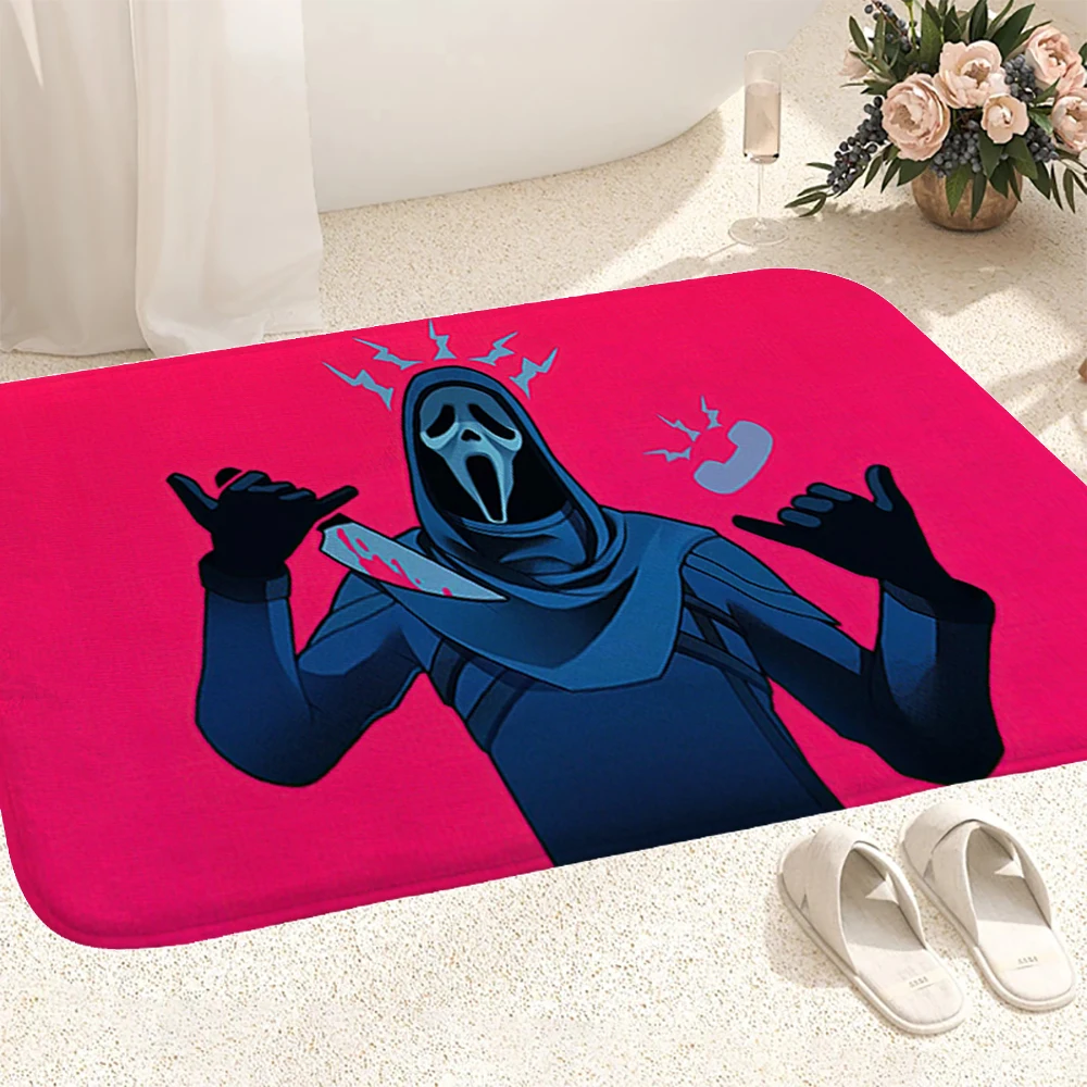 

Ghostface Welcome Mat Bedroom Carpet for Kitchen Floor Mats Balcony Rugs Doormat Entrance Door Super Absorbent Bathroom Rug Foot