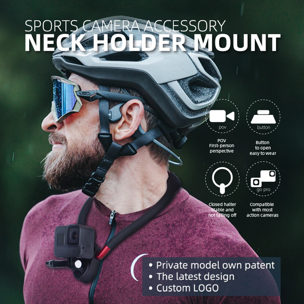 U-shaped Neck Mount For Sports Cameras Phone Multi-Angles Adjustables Camera Holder For Hiking Climbing