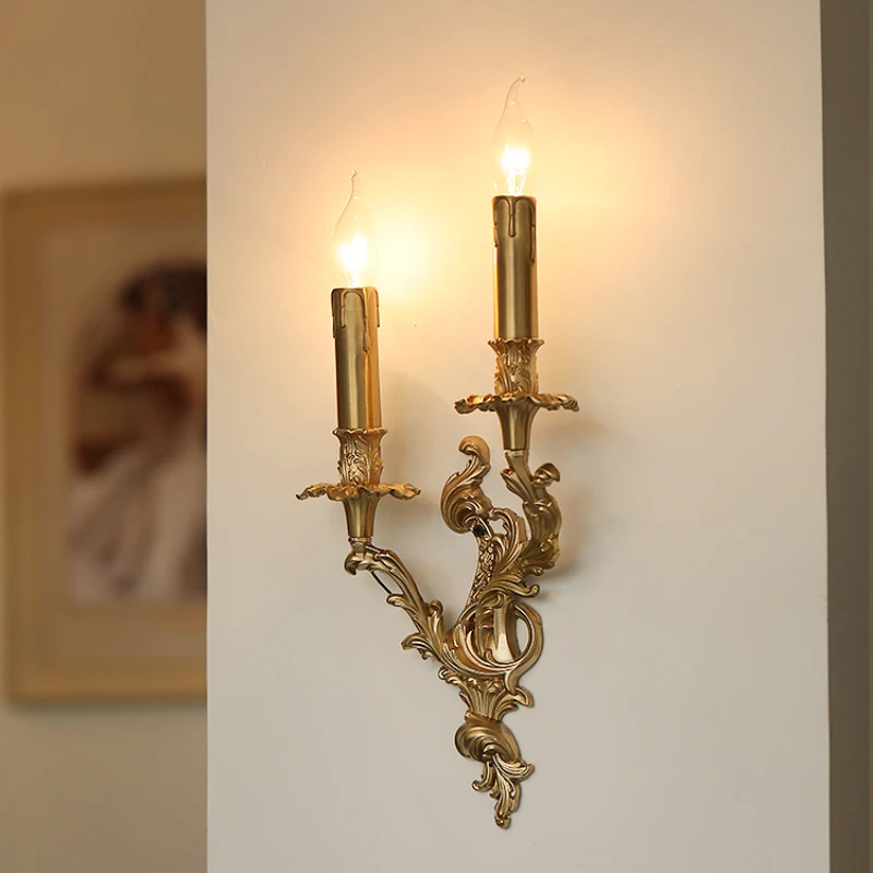 

Retro French all copper wall lamp, wall lamp, corridor, grand luxury villa lighting fixtures