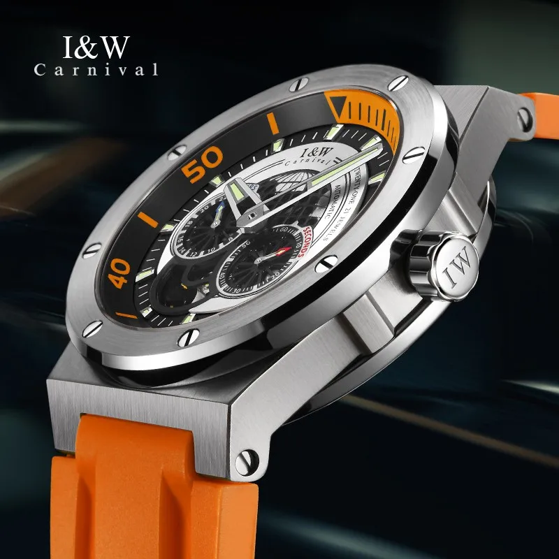 CARNIVAL Fashion Sapphire Mechanical Wristwatches High Quality