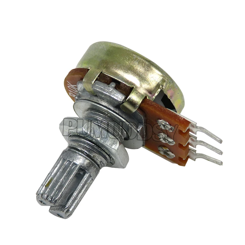 WH148 3Pin 15mm Shaft Amplifier Dual Stereo Potentiometer B1K B2K B5K B10K B20K B50K B100K B500K 1K 2K 5K 10K 50K 100K 500K 5PCS multiturn potentiometer linear potentiometer rotary potentiometer potentiometer kit trimmer potentiometer