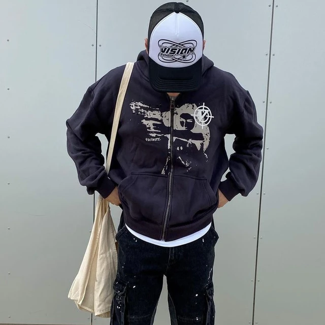 Anime print Gothic Streetwear Long Sleeve 2