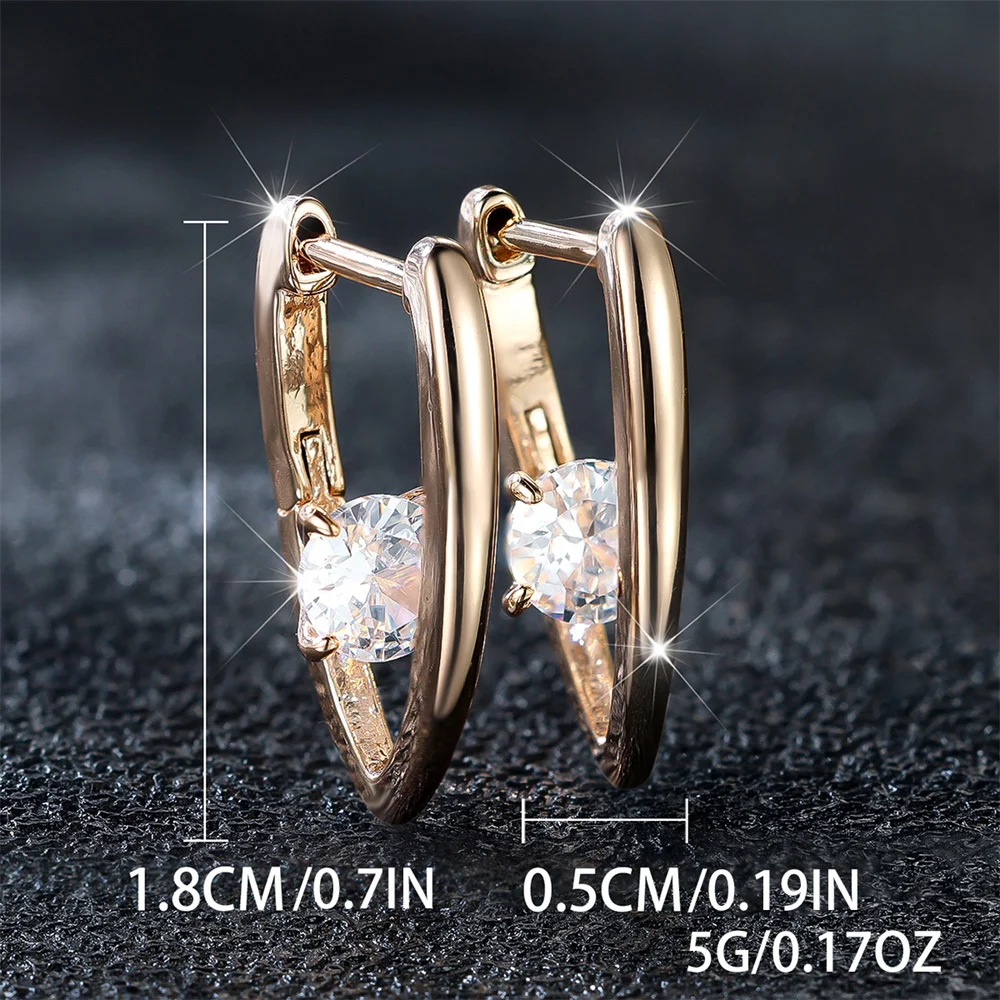 Green Crystal Round CZ Stone Small Hoop Earrings For Women Vintage Gold Color Ear Buckle Wedding Jewelry Engagement Party Gifts