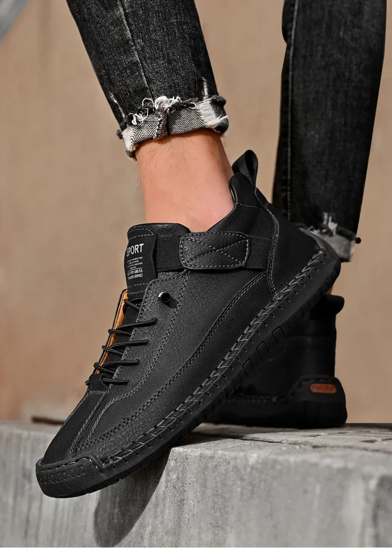Sfbdf24884ae04458b0710328a72f5698g Handmade Breathable Leather Men Shoes Comfortable Casual Sneakers Plus Size
