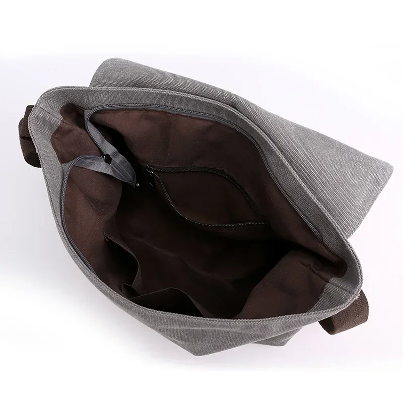 New Fashion Cross Body Bag New Men Canvas Crossbody Shoulder Messenger Bags Man Casual Solid Multi Function Portable Male Bag - 6