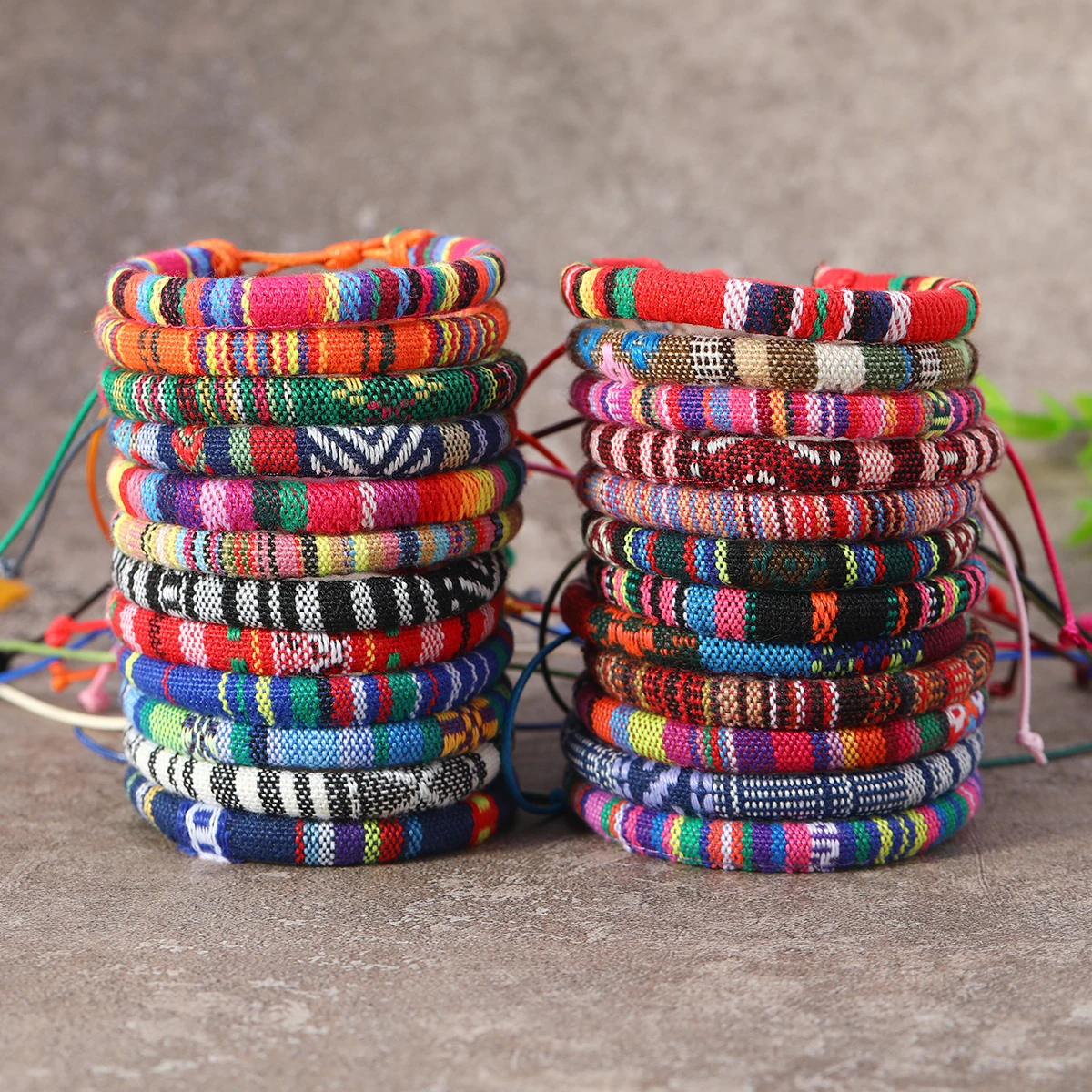 Woven Bracelets 24pcs Bohemian 2 Style Woven Bracelets Set Random Colorful Cloth Art Friendship Surf Bracelet For Men Women