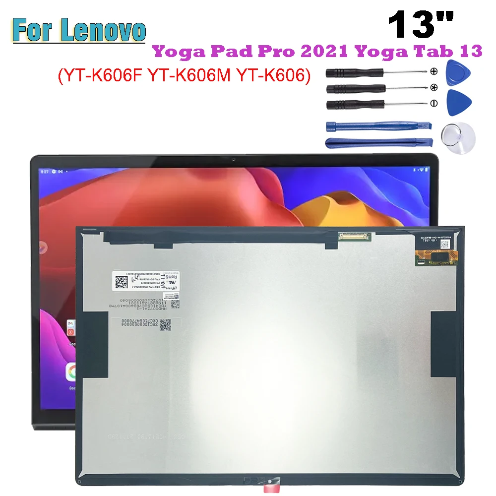 Per Lenovo Yoga Pad Pro 2021 Yoga Tab 13 Yt-K606F Yt-K606M Yt-K606 13 "Display Lcd Touch Screen Digitizer Glass Panel Assembly