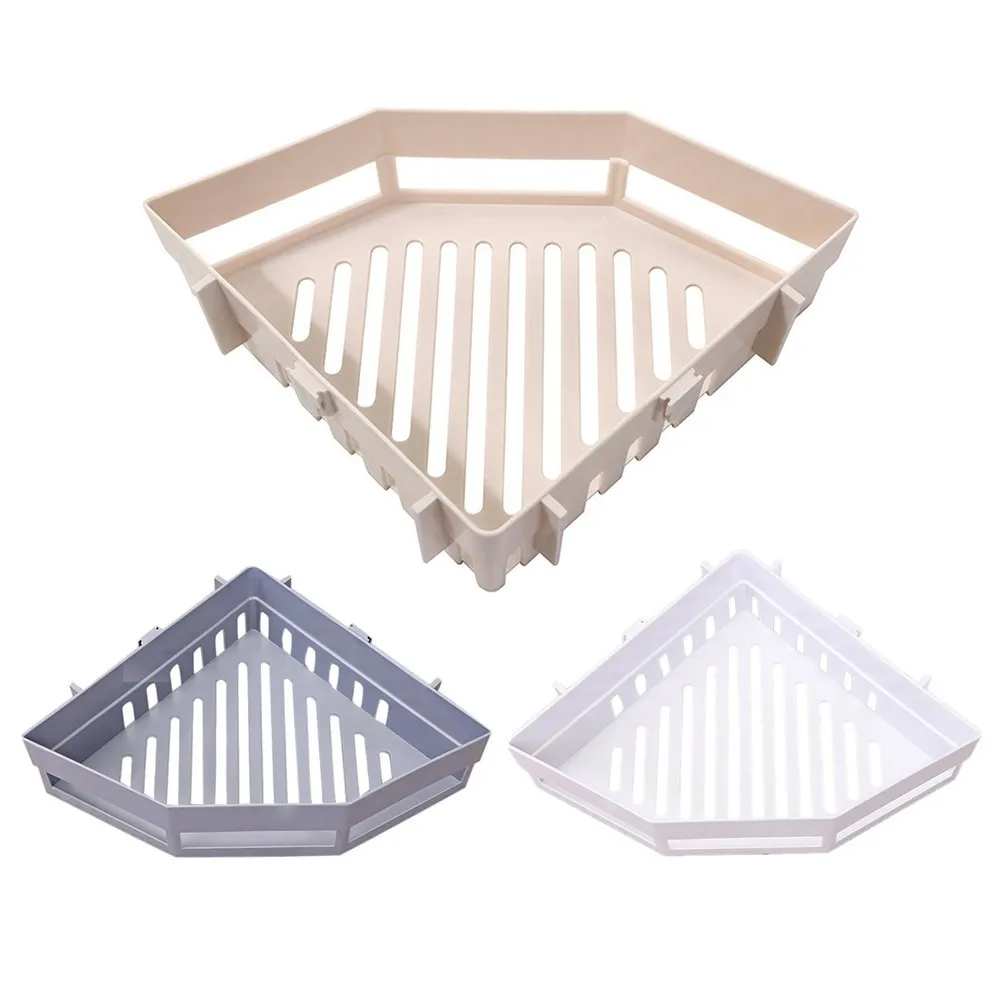 Traceless Plastic Bathroom Kitchen Storage Rack Organizer Creative Bathroom Hollow Corner Shelf Shampoo Holder Home Accessories bathroom shelf bathroom shelf rack bathroom storage rack