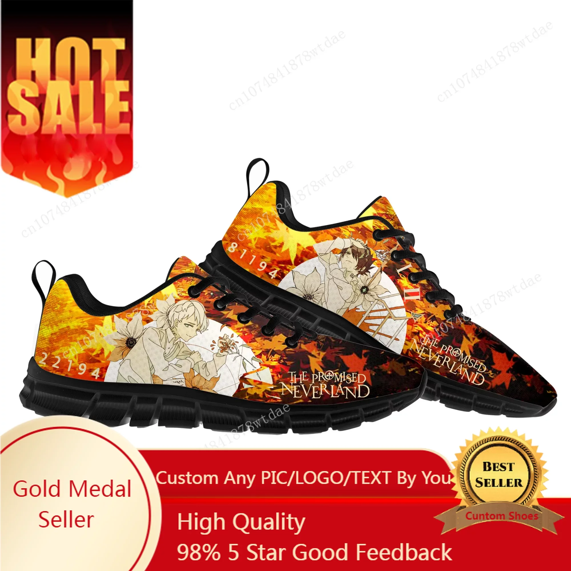 

The Promised Neverland Emma Sports Shoes Mens Womens Teenager Kids Children Sneakers High Quality Manga Sneaker Custom Shoe