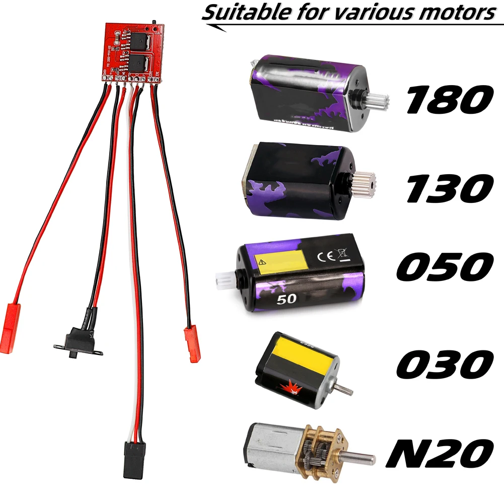Mini Brushed Electric Speed Controller Multi-Color Brushed ESC Motor Brushed Motor Replacement Speed Controller for RC Car Model