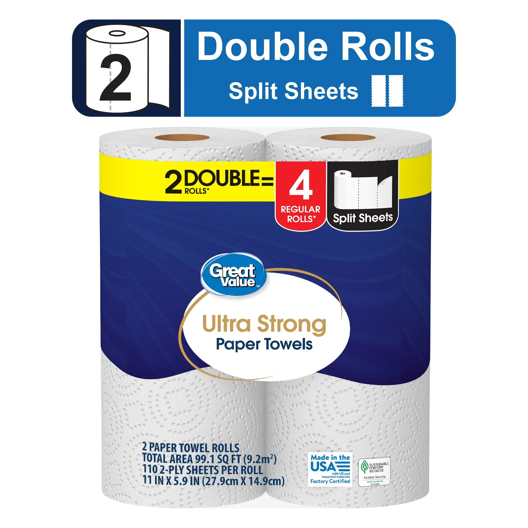 Ultra Strong Paper Towels 2 Double Rolls Our Absorbent Paper Towels Have Soft Texture with Durable Strength You Can Trust