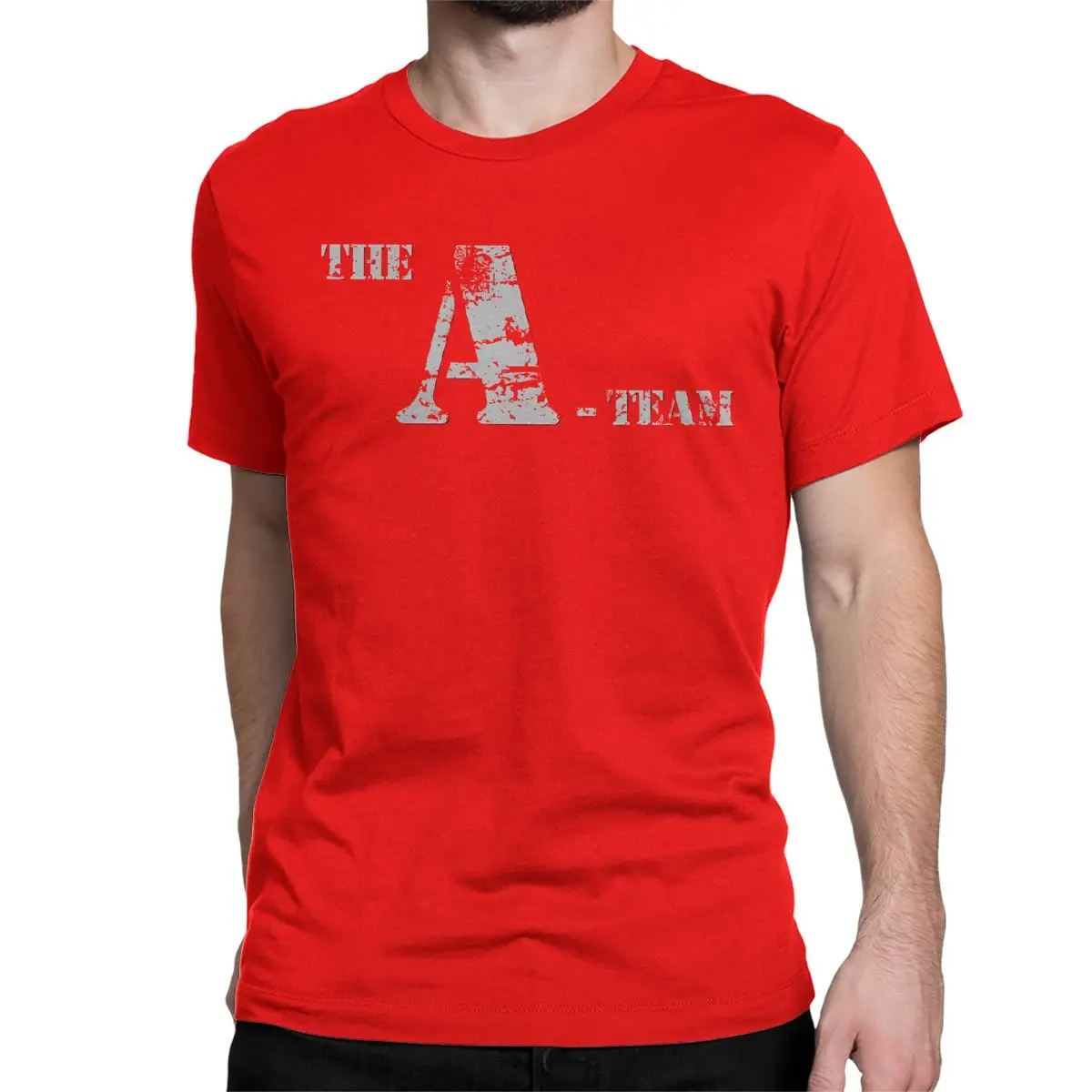 thumbnail image 1 of Camisetas con el logo del Equipo A para hombre y mujer, divertidas camisetas de algodón, cuello redondo, manga corta, ropa de fiesta, 1 of 7