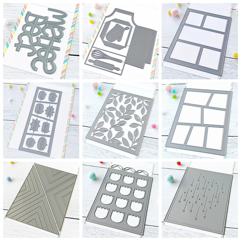 Fustelle Metalliche Per Scrapbooking - Motivo Foglia - Cornice 10,2x9,1 Cm - Per Sizzix, Cuttlebug E Altre Macchine Da Taglio