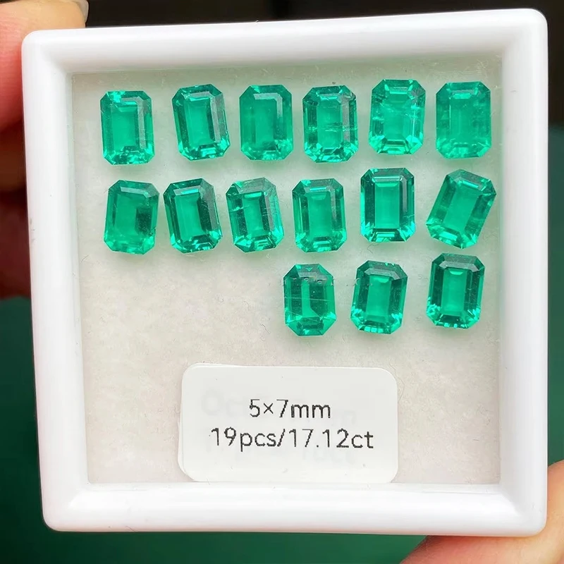 Top Quality Lab Grown Zambia Gemstone Emerald Shape Loose Gemstones Colombia For Jewelry Making with AGL Certificate