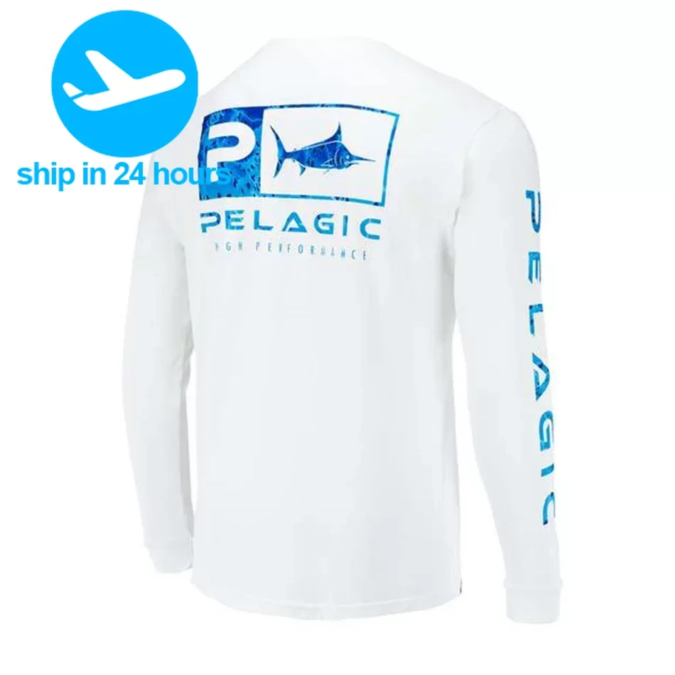 

Рубашка PELAGIC с длинным рукавом, УФ-защита, летняя уличная одежда, дышащий Топ для рыбалки для выступлений