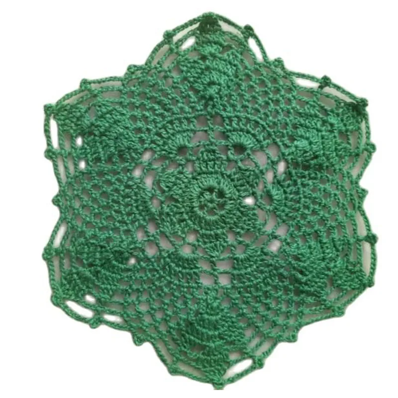 Round Christmas flower cotton table place mat Cloth crochet placemat dining tea coaster kitchen Table decoration and accessories