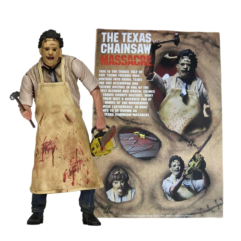 Fondjoy Leatherface Texas Chainsaw Massacre, экшн-фигурка 40-летия, коллекционные игрушки для подростков, модель унисекс, под...