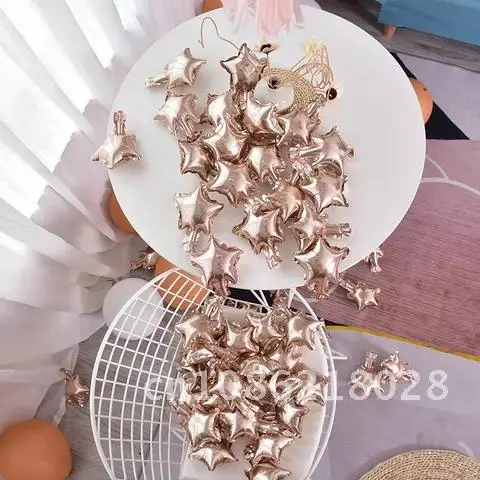 

10pcs Gold Rose Star Foil Balloons Confetti Baloons Wedding Latex Ballon globos Baby Shower Birthday Party Decoration Supplies