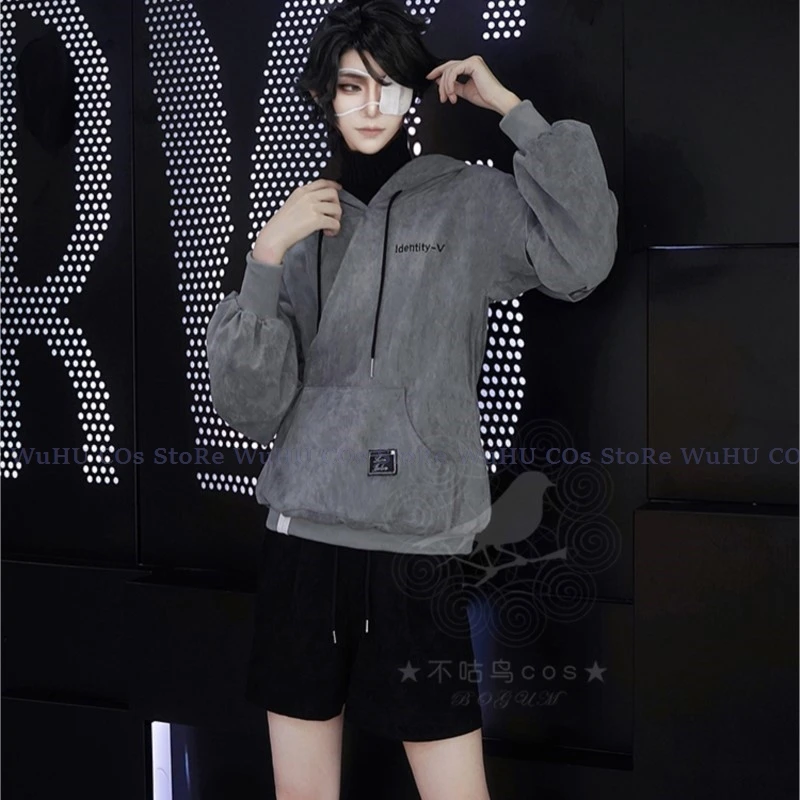 게임 ID V 루카 발사 죄수 코스프레 코스튬, E스포츠 후드, 데일리 유니폼, 루카 발사 가발, 남성 할로윈 파티 코스 세트