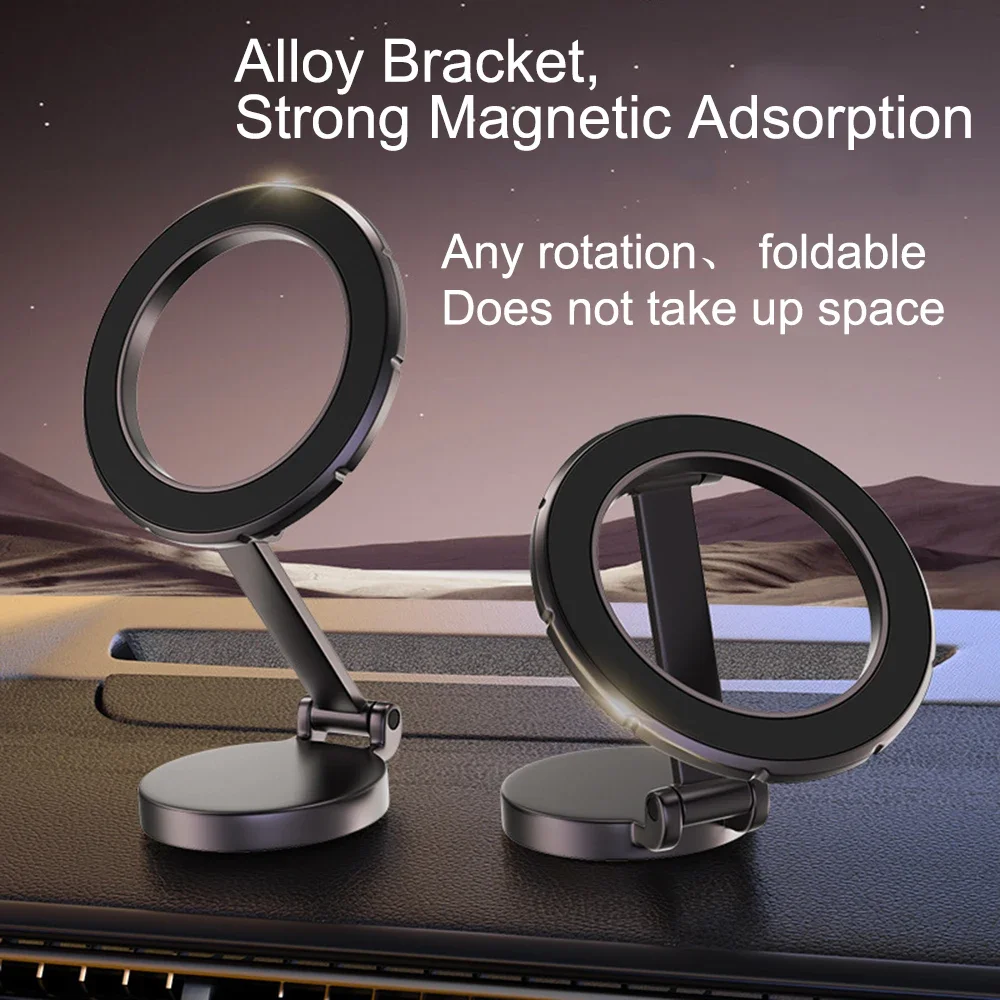 360° Rotating Magnetic Ring Phone Holder - Premium Aluminum Alloy, Foldable Design