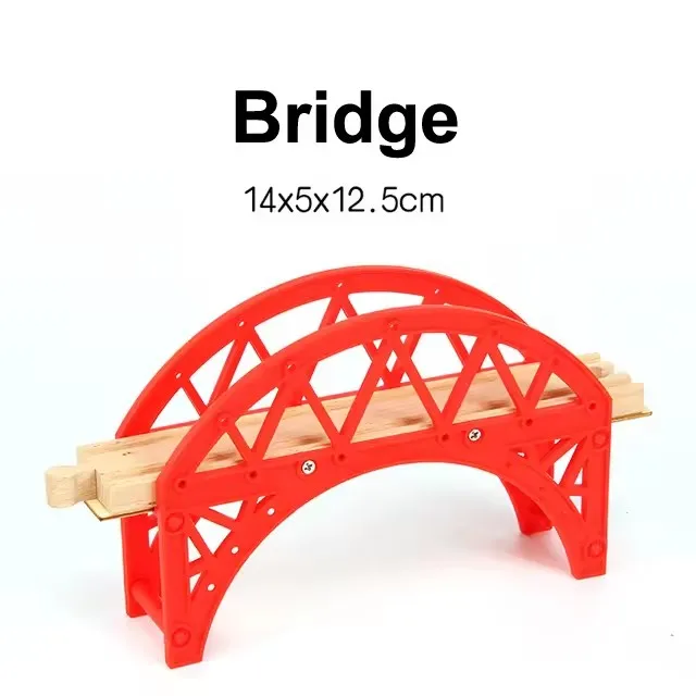 Wooden Train Track Racing Set with Accessories