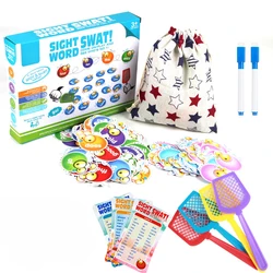 100/142 Pcs Swat Sight Word Cards Board Game Interactive Early Education Shooting Flies Learning Toy Gifts With Box For Children