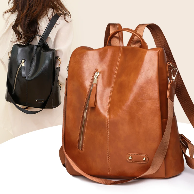 2023 New Hot Women’s Backpack Designer High Quality Soft Leather Simple Fashion Backpack Large Capacity Antitheft Shoulder Bags