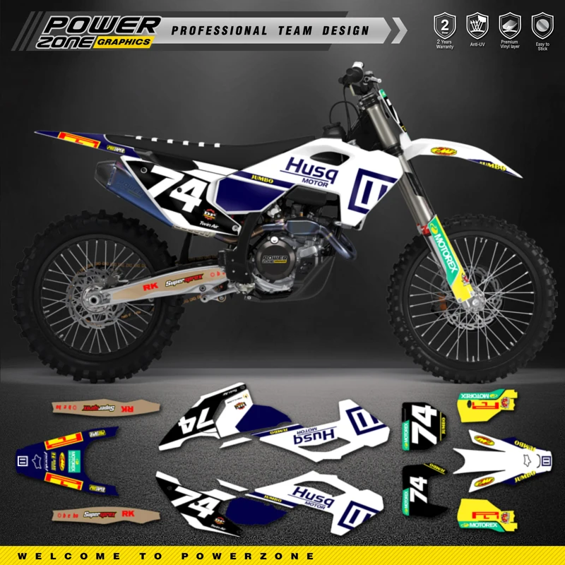

PowerZone Custom Team Graphics Decals Stickers Kit For Husqvarna Decal TC FC 2023 2024 2025 125-450CC TE FE 2024-2026 009