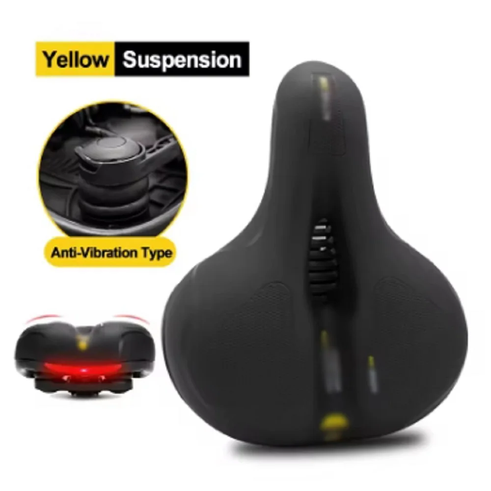 Bicycle Saddle Reflective Shock Absorbing Hollow Bike Saddle MTB Bicycle Seat Breathable Rainproof Cycling Road Mountain Cycling Accessory
