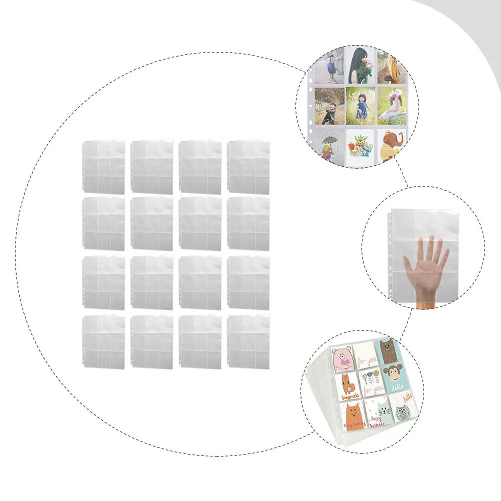 20개 투명 사진 앨범 페이지 스크랩북 리필용 하이 슬리브 생일 기념일 기념품용