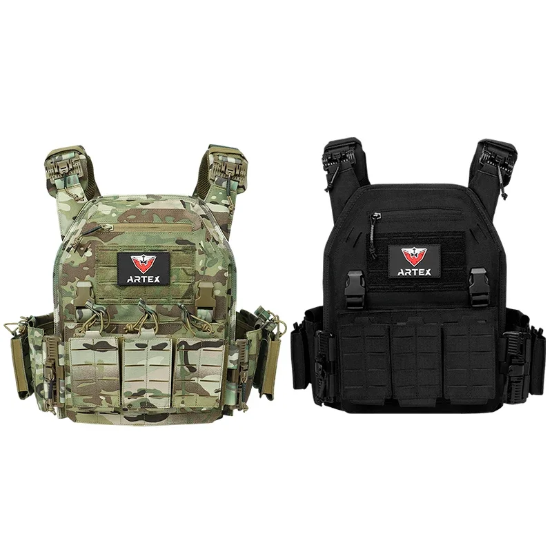 Ranger Green Plate Carrier Tactical Vest With Quick Release Security Molle Chaleco Tactico Bandolier Hunting Vest Tactical Gear 6