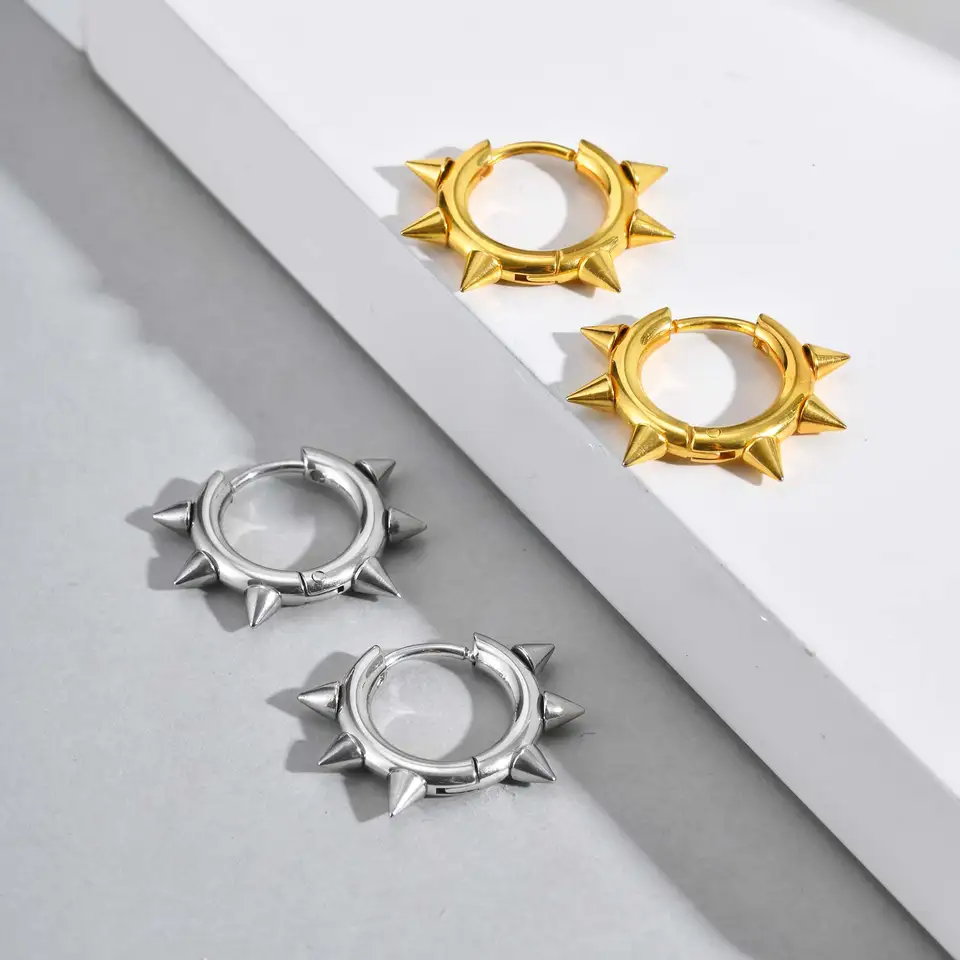 Orecchini a cerchio rettangolari in pietra bicolore blu rosso nero per donna uomo argento colore quadrato bianco zircone piccolo orecchio fibbia gioielli CZ  36