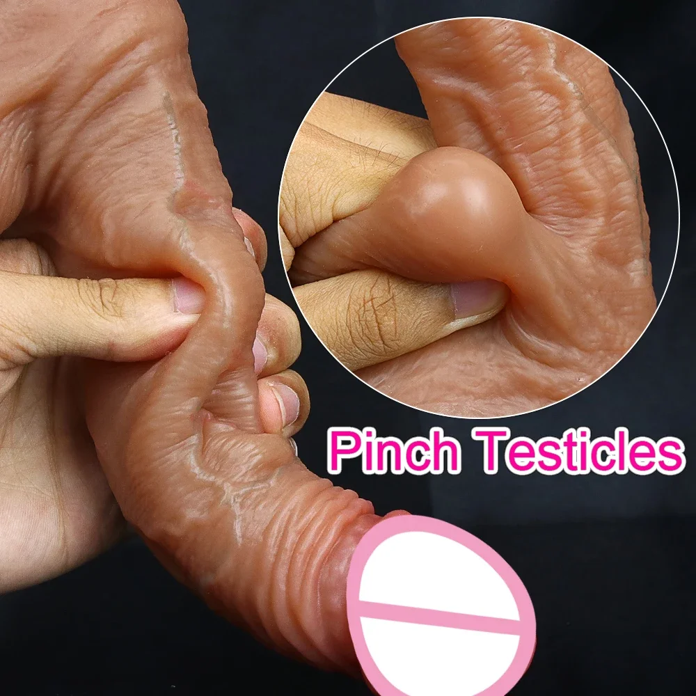 Sex Toys Realistic Soft Sliding Skin Big Dildo Built-in Testicle Small Penis Masturbators Double Cock Women Anal Suction Cup Dick