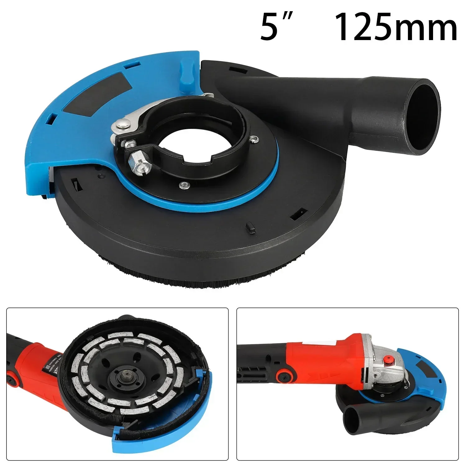 

Hood Grinder 125mm Inch Concrete For Cover 5 Blue Dirt Suction Shroud Removal Angle Dust Black