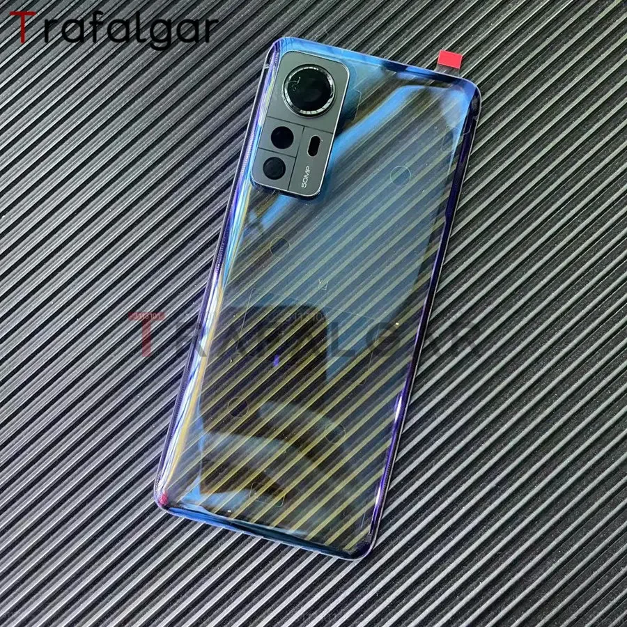 Glass Phone Back Cover For Xiaomi 12 12X Battery Back Cover Glass Panel Rear Housing Case With Camera Lens Replacement+Adhesive 2201123G 2201123C