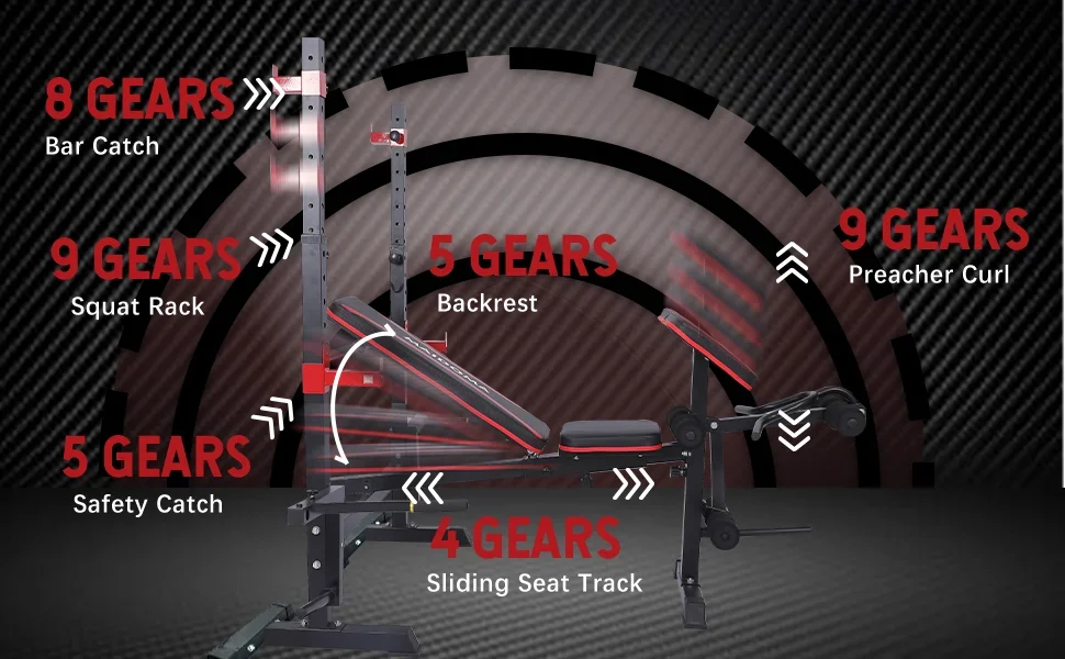 adjustable weight bench with squat rack