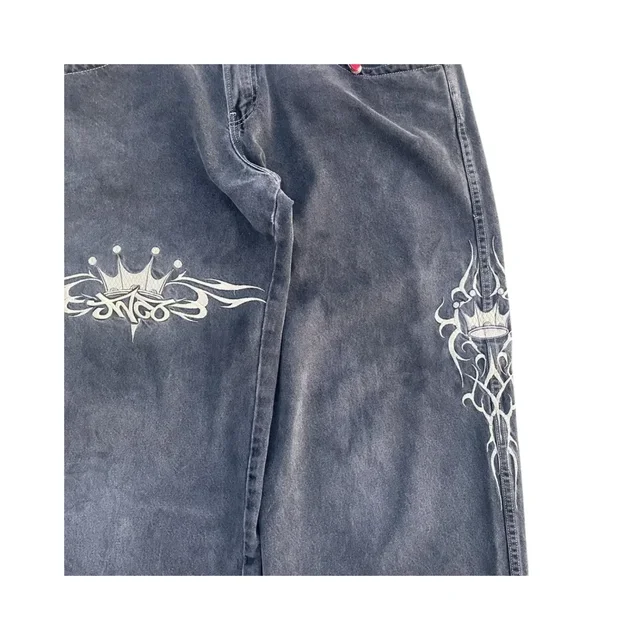 Jeans JNCO Y2K: Nostálgico, Bordado, Hip Hop