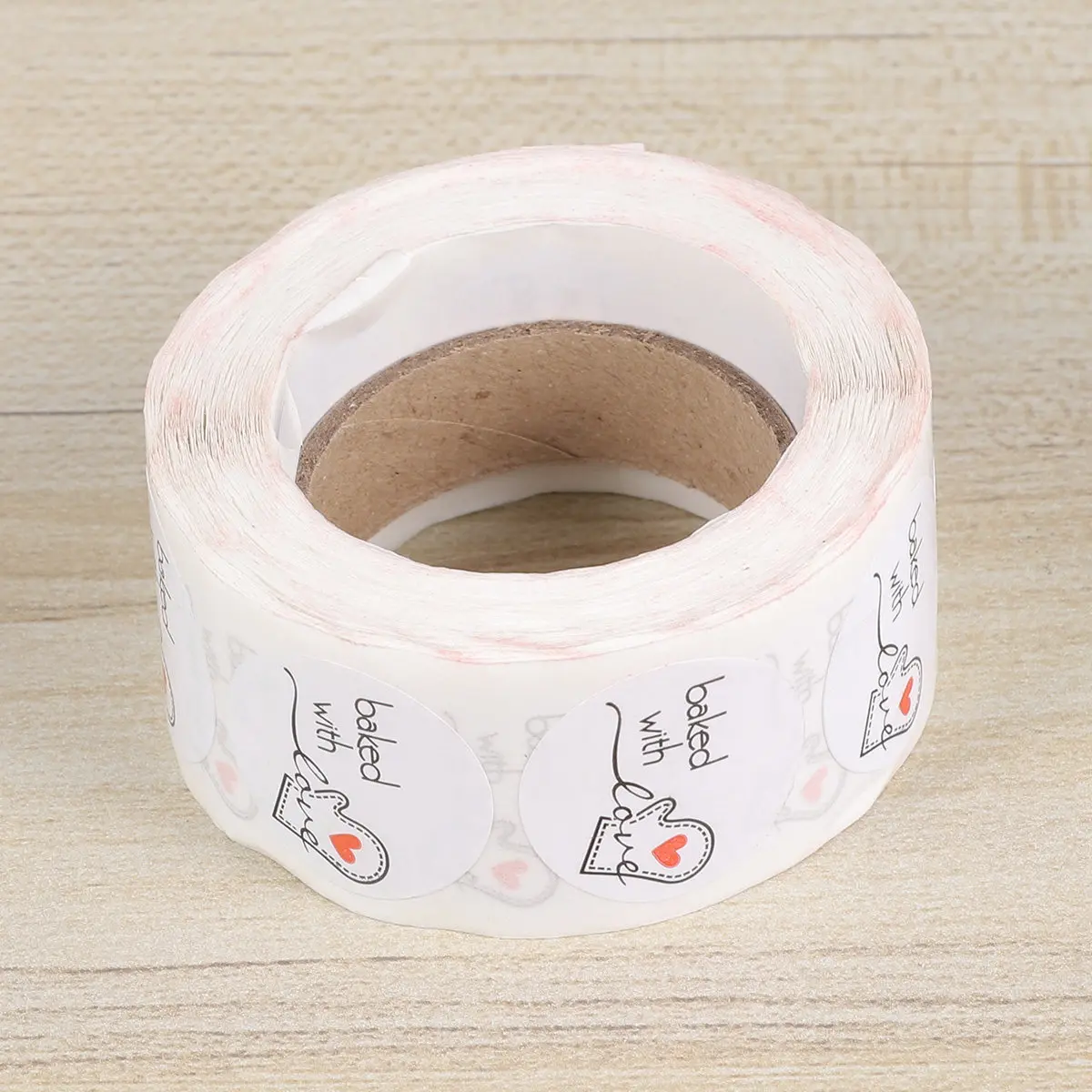1 롤 식품 포장 데칼 컵케이크 쿠키용 베이킹 스티커 항아리 상자 수제 공예품 강한 끈적임 떨어지지 않음 퇴색 없음