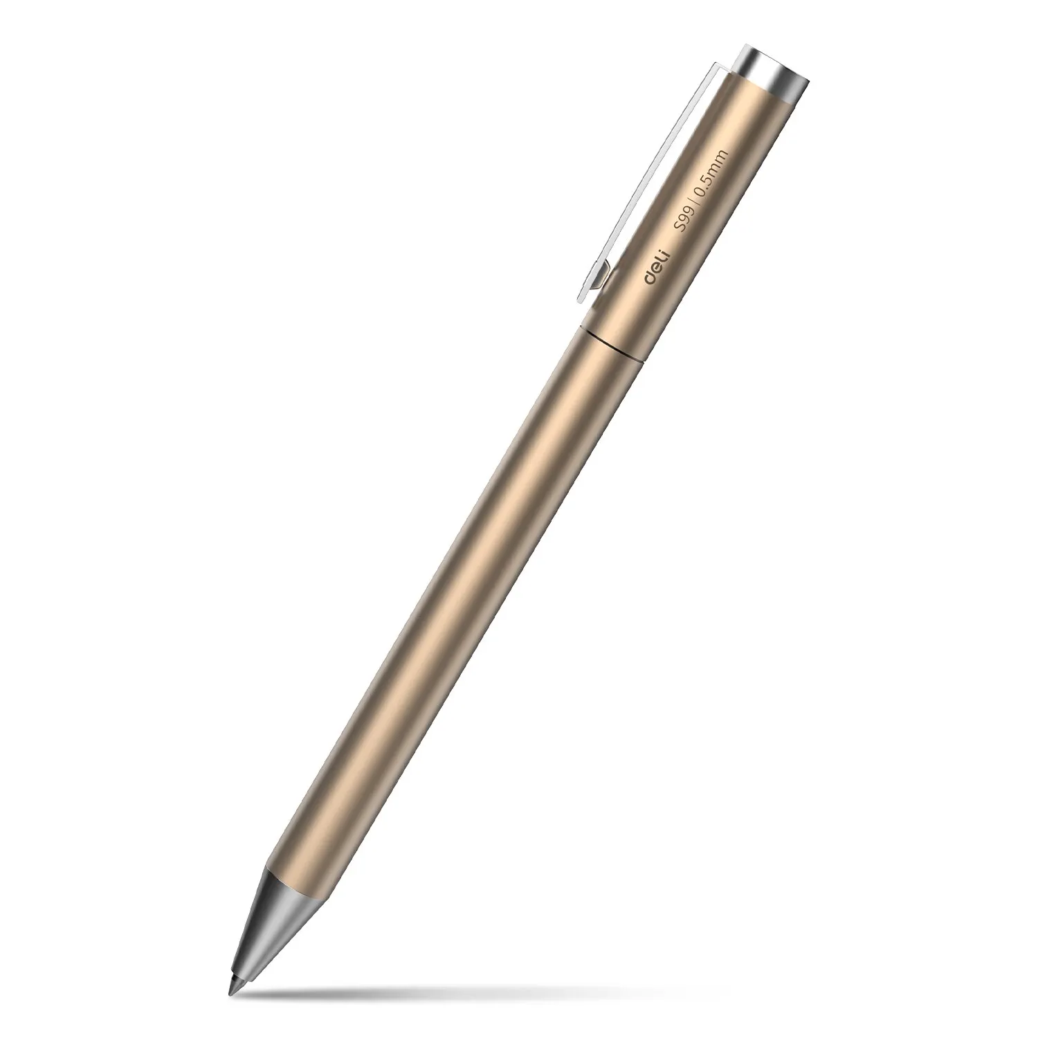 Gel pens Deli Metal Golden Black Ink Signing Writing for Office Student Supplies
