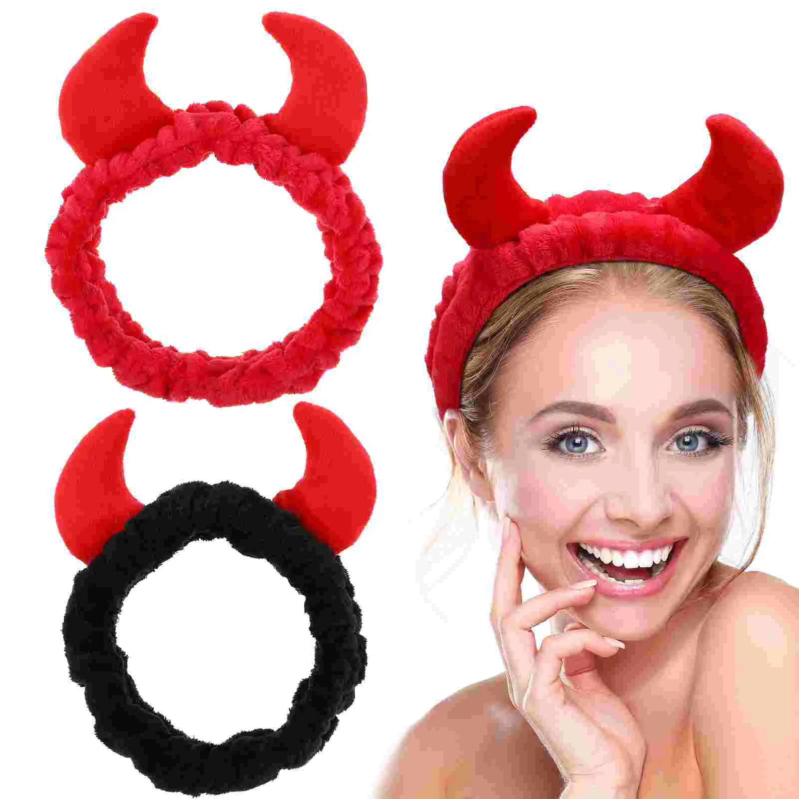 

Lovely Comfortable 3D Cow Horns Makeup Headbands Spa Headbands Makeup Skincare Headbands Spa Hairbands Cosmetic Headbands