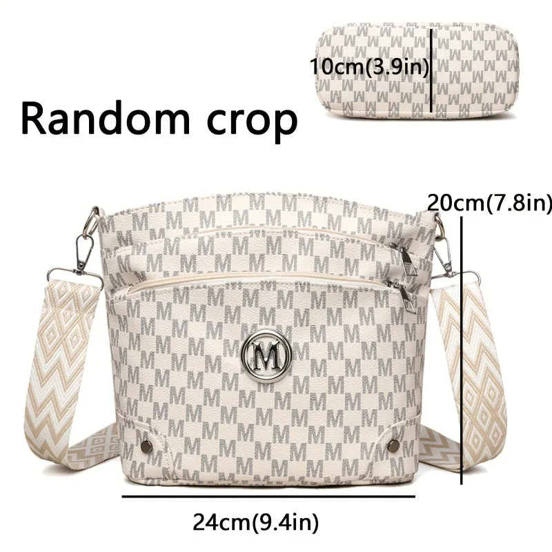 Elegant Women's Crossbody Bag with "M" Badge, Multi-Pocket, Adjustable Shoulder Strap, Women Shoulder Bag, Perfect as a Gift