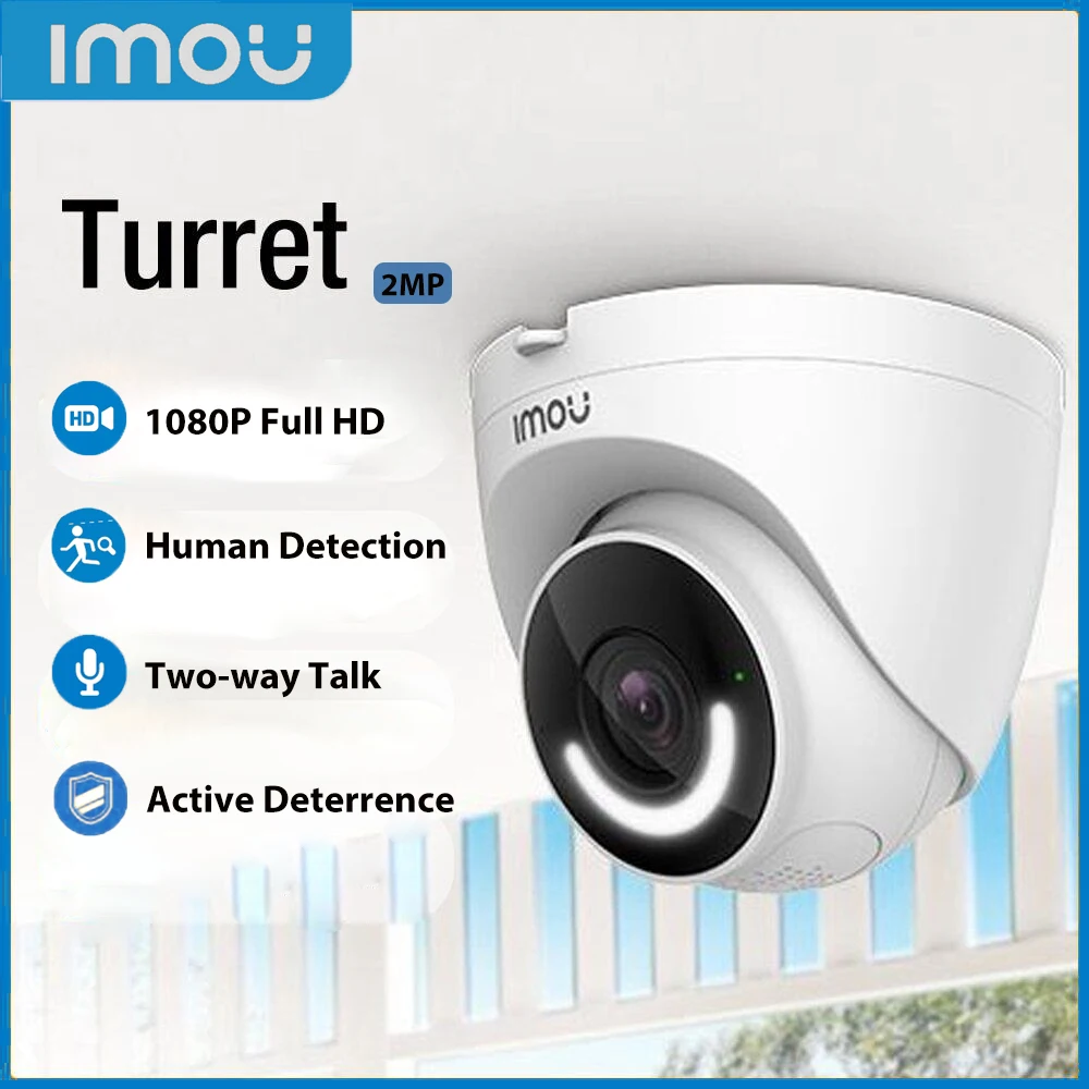 

Imou Camera Turret 2MP Night Vision Active Deterrence Human Detection Two-way Talk Weatherproof Smart Home Surveillance Cameras