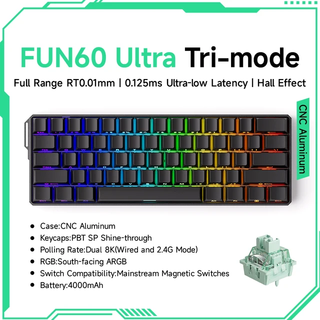 Akko MonsGeek FUN60 Ultra Mechanical Gaming Keyboard Magnetic