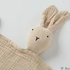 Soft Cotton Newborn Baby Muslin Comforter Blanket Baby Sleeping Rabbit Dolls Handkerchief Infants Soothe Appease Towel Bibs 5